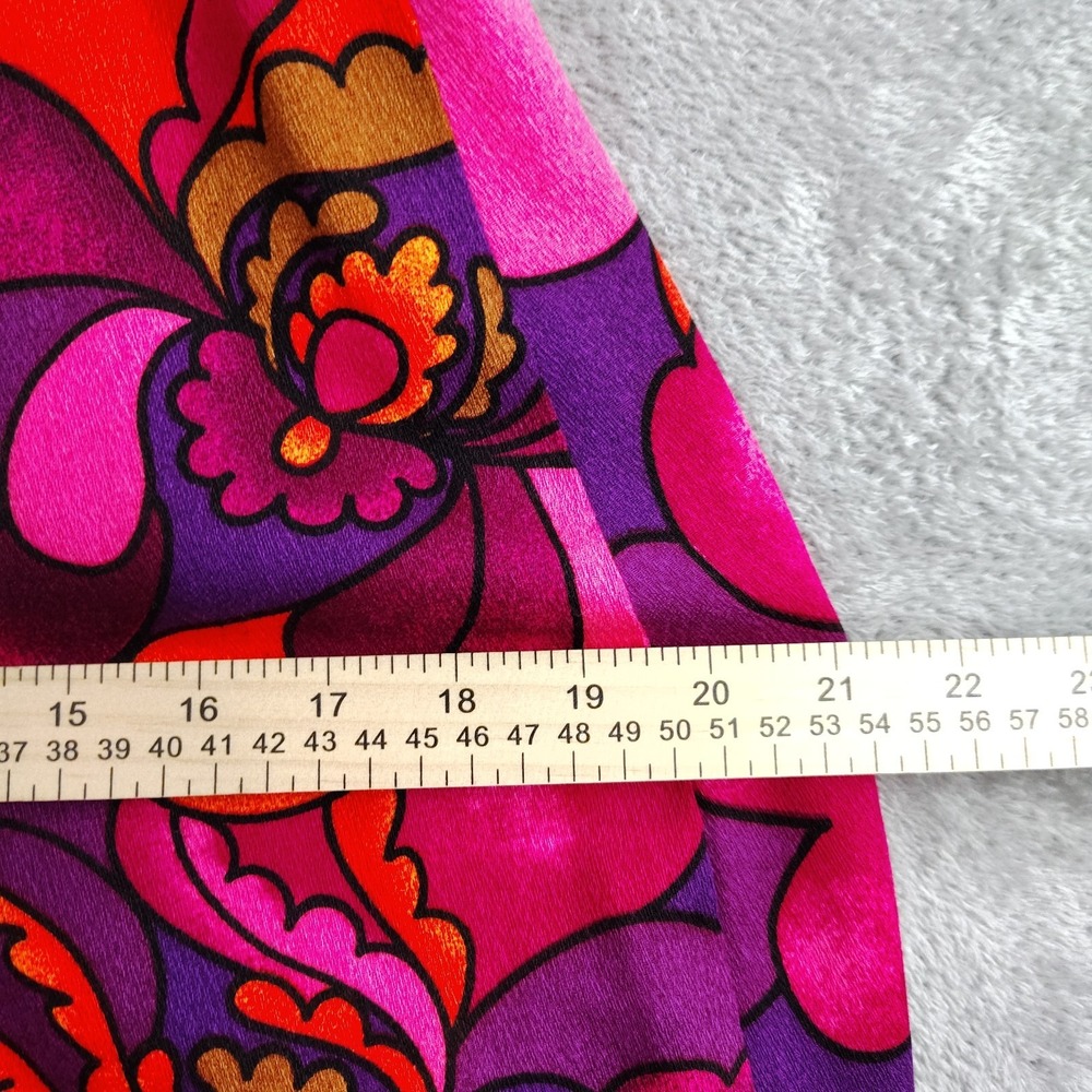 Hale Aloha Vintage Hawaiian Bark Cloth Day Glow Maxi Dress size XS-small - Picture 8 of 11